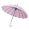 Paraguas de 16 huesos cubierta impermeable automática paraguas de mango curvado paraguas de barra recta simple paraguas de color sólido sistema de día pequeño claro paraguas de mango recto retro mujer Item Picture